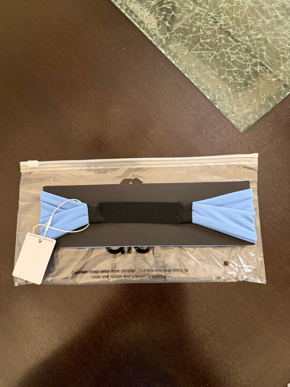 ALO Yoga Sky Blue Wide Logo Headband - Picture 4 of 6